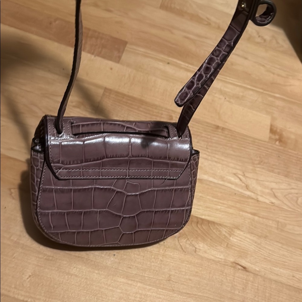 JCREW Elegant Crocodile-Embossed Purple Crossbody Bag - Picture 7 of 7